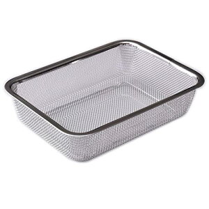 アーネスト 【日本製】 ザル 深型 角型 (1/2サイズ) 18-8ステンレススチール 水切り 湯切り 米研ぎ 水戻し 砂抜き 油切り (お料理はかどる脚付き角ザル) 大手飲食店愛用ブランド A-77524 燕三条