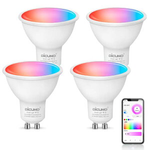 yAmazon AlexaFzDiCUNO X}[gd GU10 LEDd 5W 50W`nQd 450lm F dFEF }`J[ 1600F RGBCW Lz Wi-Fi Bluetoothڑ nusv PSEF؍ς 4