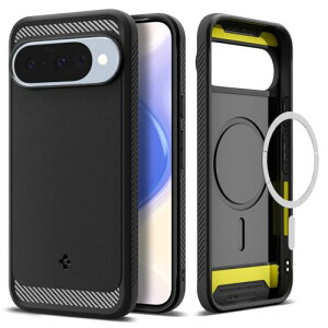 Spigen Pixel 10 / 10 Pro �P�[�X Magsafe�Ή� �}�b�g�d�グ TPU �w��h�~ ����h�~ �o���p�[ �ϏՌ� �ČRMIL�K�i ���M�b�h�A�[�}�[�E�}�O�t�B�b�g ACS09698 (�}�b�g�E�u���b�N)