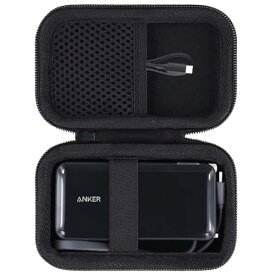 【Khanka 収納ケース】対応 Anker Power Bank (10000mAh, Fusion, Built-In USB-C ケーブル) (10000mAh 30W出力モバイルバッテリー搭載 30W出力USB充電器),ブラック（ケースのみ）