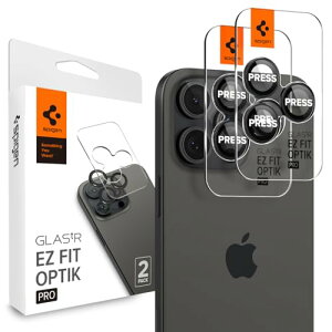 Spigen iPhone 16 Pro/Pro Max �J�����ی�t�B���� 9H�d�x�����K���X �u���b�N iPhone16Pro/ProMax�Ή� �����Y�v���e�N�^�[ 2����