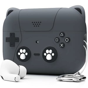 NIUTRENDZ AirPods Pro2 �P�[�X ���킢�� �G�A�[�|�b�Y�v��2 �P�[�X �L�ƃQ�[���@�̃f�U�C�� AirPods Pro ��2���� �P�[�X�L�[�`�F�[���t�� (�u���b�N)