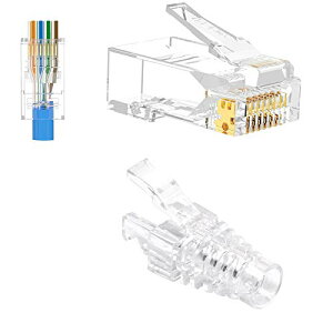 VCE ђʎ RJ45RlN^+یJo[ CAT6ACAT5EACAT5 LANP[up zȒP ܐ܂h~ 23-26AWG 50Zbg
