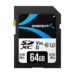 SABRENT SDJ[h 64GBASDJ[h V90A[J[hAUHS-II[J[hA280MB/b̍]ALmAxmtCApi\jbNAjRȂ̂UHS-IIJƌ݊iS