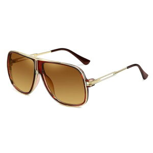 [SHEEN KELLY] Oversized Retro 80s Vintage Aviator Sunglasses Men Classic Eyewear Unisex Clear Lens