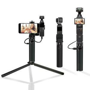 Smatree Osmo pocket 2/1 充電器 DJI Osmo Pocket 2/1用 充電でき延長ロッド【三脚付き+スマートフォンホルダー】 Osmo Pocket 充電ベース スマートフォンとオスモ ポケット同時に使え 2回充電支持