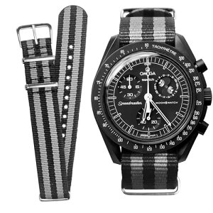 [Ocdin] 20mm rvoh Omega X Swatch IKƃXEHb` Xs[h}X^[ [XEHb`p NATOR Xgbv rviCxgȒP jƏp (D)