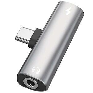 2in1 タイプC イヤホン変換 アダプタ Type C to 3.5mm イヤホンジャック DAC搭載 Hi-Fi音質 PD 100W急速充電 通話/音量調節/音楽対応 USB C ミニサイズ Phone16/15/Pad/Android/Type C対応 シルバー