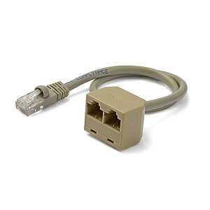 StarTech.com RJ45モジュラー分岐スプリッタ LANケーブル分配二股アダプタ 1x RJ45 オス - 2x RJ45 メス RJ45SPLITTER