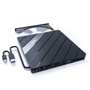Unitek 7-in-1 OtCD/DVDhCu USBnu USB 3.0/Type C|[gt |[^uhCu ǂݍ݁E yWindows 11/10/8/7EMac Pro/AirEMacBookELinuxȂǂɑΉz USB2.0 SDJ[h[_[^  