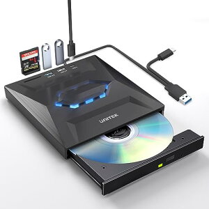 Unitek Cg_ǃo[W Q[@ @\ OtCDEDVDhCu USBnu@\ USB 3.0/Type C|[gt |[^uhCu ǂݍ݁E SDJ[h[_[ yWindows 11/10/8/7EM
