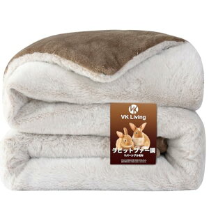 VK Living 毛布 冬用 シングル 【KEEP HOT】 ふわとろ 毛布 リバーシブル 【ラビットファー調×高密度フランネル】 W蓄熱保温 LockHeat速暖繊維+エアコン調温中綿 2枚合わせ 保湿効果 とろける感触