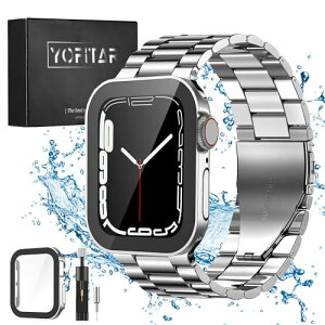 [YOFITAR] for Apple Watch �o���h �y�h���P�[�X�t���z 45mm/44mm/41mm/40mm �X�e�����X�� Apple Watch SE2/6/SE/5/4�Ή� �A�b�v���E�H�b�` �����x���g iWatch �o���h Apple Watch�A�N�Z�T���[ �����������t�� �S�ʕ�