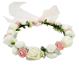 ハナ（HANA） お花の 冠 花冠 ヘッドドレス 髪飾り ヘアアクセサリー ウェディング ダンス衣装 ライブ フェス パーティーなどイベントに 1PCS