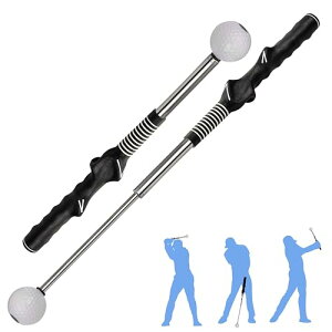 ゴルフ練習スイング器具 矯正グリップ付き 伸縮式 スイングトレーナー ゴルフ素振り いつでもどこでも練習できる 飛距離アップ