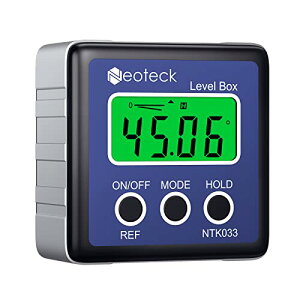 Neoteck デジタル角度計 4*90° レベルボックス LCDディスプレイ バックライト付き 磁石 IP54防水 デジタル傾斜ボックス デジタル水平器 アングルメーター