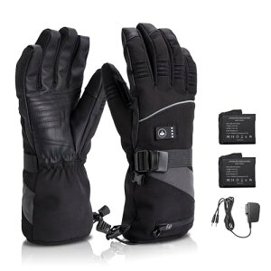 【プロ登山家監修】電熱グローブ バイク用 電熱手袋 7.4V/3000mAh DC充電式 ヒートグローブ 速暖 3段階温度調節 スマホ操作可能 防寒手袋 バイク用手袋 PSE認証取得済み 撥水 防風 サイクリング