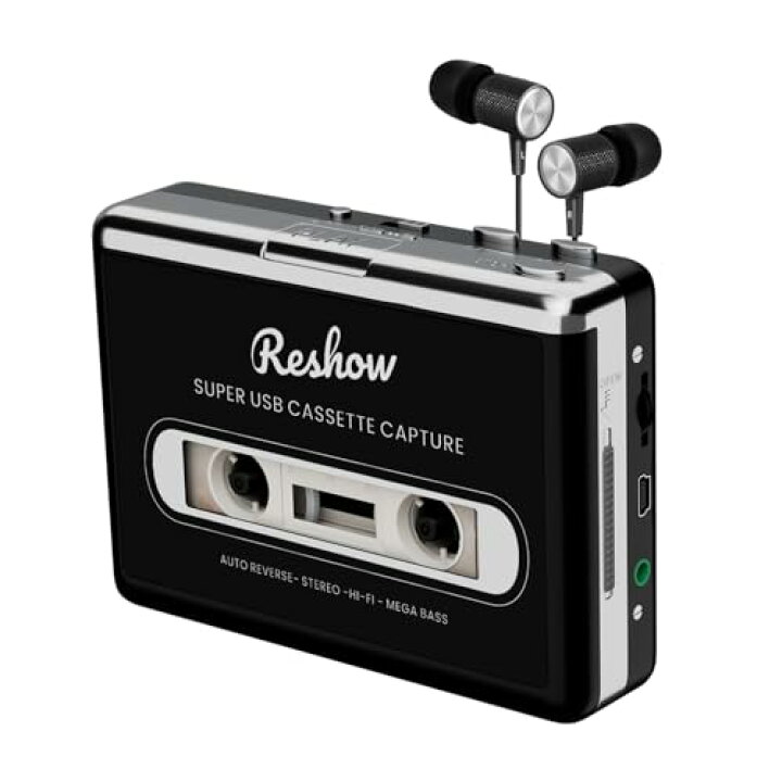 楽天市場】Reshow カセットプレーヤー ポータブル ヘッドホン付 テープ 