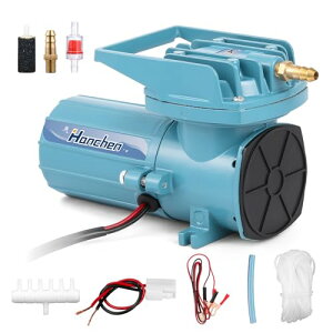 Hanchen エアーポンプ 18W 水槽/漁船用 酸素供給 水槽曝気 パワフル 12V 吐出量 38L /分 吐出口6つ 逆流防止弁付 お釣り用具