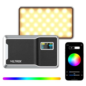 VILTROX 6000mAh RGB LEDrfICg Av 2500K-8500K Fx\ J rfICg  USB[d ^ y RGB gїp LED ʐ^BȅƖ rfI^ JCgpl Retro 08X