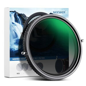 NEEWER 2 in 1 82mm NDtB^[ ND2?ND32&CPL@\tB^[ 12 X󃀃Ȃ HDwKX 30wimR[eBO hLYh~