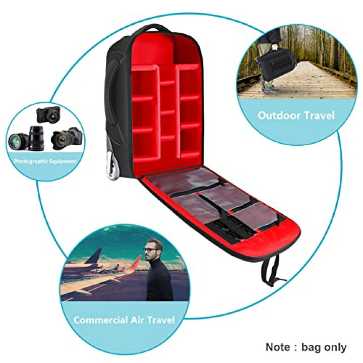 楽天市場】Neewer 2-in-1コンバーチブル車輪付きカメラバック 荷物用 