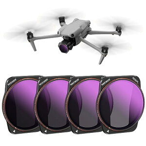 NEEWER ND/PL �t�B���^�[�Z�b�g DJI Air 3�ɑΉ� 4�p�b�N ND8/PL ND16/PL ND32/PL ND64/PL �Ό������t�B���^�[�Z�b�g �}���`�R�[�e�B���OHD���w�K���X/���S�Ȏ��t��/�y�ʃt���[��
