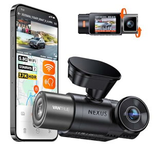 VANTRUE N2X �h���C�u���R�[�_�[ 2.7K 500����f 5.8GHz����wifi �O��J���� ��̌^ �h�����R 24���Ԓ��ԊĎ� �O��HDR �ԓ��ԊO 1944P�{1080P �����Î� Starvis 2 IMX675�Z���T�[���� G�Z���T�[ �ً}�^�� 160�x��