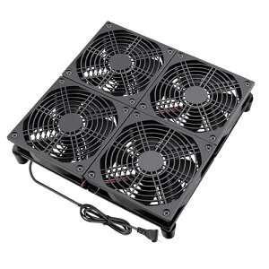 GDSTIME 4x120mm x 25mm 24cm 4連 DC 12V 冷却ファン換気扇 、レシーバーアンプ用DVRプレイステーションXboxコンポーネントラップトップ PC冷却ファン