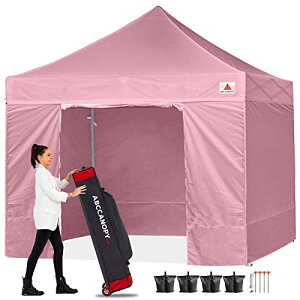 ABCCANOPY タープテント 3mx3m 2.5mx2.5m 横幕4枚(サイドシート3枚 ドアシート1枚付き) 大型テント 6-8人用 タープ テント 日除け タープ 遮光 遮熱 ワンタッチテント てんと テントタープ 3段階調