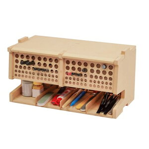 Bucasso ペイントラック 筆/ツールホルダー MDF素材 モデルツール収納ラック 工具/筆収納 工作用品置き場 プラモデル道具収納 作業台 道具入れ 組立キット 模型用工具 木製組み立てキット 収納