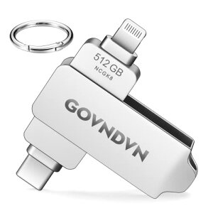 Apple MFiF iPhone USB[512GB iPhonetbV[2 in 1 Lightning + USB CRlN^𓋍]iPadtbVhCuiPhone USB Memory Type-c ʐ^obNAbv USB[XeBbN360°] iPad