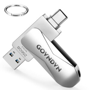 GOVNDVN iPhone 15 Ή USB256GB 2-IN-1 USB3.0 & Type-C tbViPad USB iPhoneΉ tbVhCu ʐ^ۑOtiPhone15V[Y/iPad/Android/PC Ή obNAbv X}z ʐ^