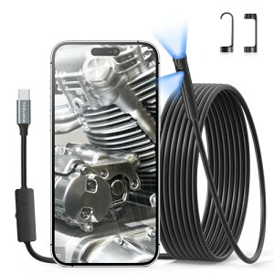 Teslongt@Co[XR[vJ USBfAYJ 1080P HDXR[vJ 8+1PxLEDCgXl[NJ fW^ IP67hJ iPhone 15ΉHƗp _