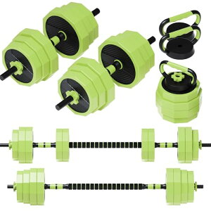 PROIRON �_���x�� �ώ� 30kg 4 in 1 15kg 2�Z�b�g �R�l�N�V�����E�`���[�u�i�����p�V���t�g�jdumbbell �Ńo�[�x���ɂ��Ȃ��_���x�� �z�[���W�� �؃g���[�j���O�ƃE�F�C�g���t�e�B���O�p (���v3