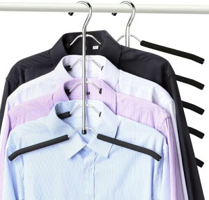 Hangerspace �n���K�[ ���[ ����������h�~ �m�����[ �X�e�����X ����Ȃ� �ȃX�y�[�X �Ղ����Ȃ� ���C�V���c T�V���c �R�[�g �Z�[�^�[�n���K�[ �ߗގ��[ �N���[�[�b�g���[ 5�i ��40cm 2�{�g