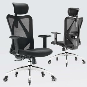 SIHOO M18 �I�t�B�X�`�F�A �f�X�N�`�F�A �l�ԍH�w �n�C�o�b�N �p�\�R���`�F�A S�����̔w������ �e�����[�N ���Ȃ��֎q �����A�[�����X�g ���b�V���`�F�A�i�u���b�N�j