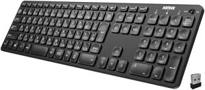 Arteck 2.4G���C�����X �L�[�{�[�h ���� �y�� �t���T�C�Y �e���L�[�t�� ���f�B�A�@�\ �z�b�g�L�[ �R���s���[�^�[�A�f�X�N�g�b�v�APC�A���b�v�g�b�v�ASurface�A�X�}�[�g�e���r�AWindows11/10/8/7�Ƃ�