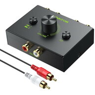 LiNKFOR R/Lステレオ 音声スイッチャー 2入力1出力/1入力2出力 双方向切替 RCAステレオ音声切替器 スプリ…