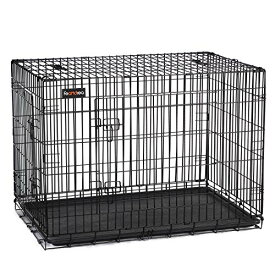 FEANDREA 犬ケージ 中大型犬用 122x74.5x80.5cm 室内外兼用 ケージ 折り畳み式 持ち手付き 移動便利 トレー付き PPD48H