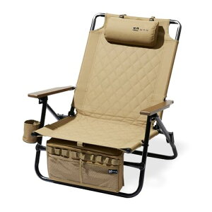 WAQ Reclining Low Chair ���N���C�j���O���[�`�F�A WAQ-RLC1 �܂肽���݃`�F�A ���N���C�j���O�`�F�A �A�E�g�h�A ������ �A�C�A�� �h�����N�z���_�[ (TAN(�^��))