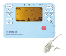 YAMAHA TDM-710BLM マイク付属セット チューナー/メトロノーム(ブルー) + コンタクトマイク(アイボリー)/限定カラー【メール便発送・全国送料無料・代金引換不可】