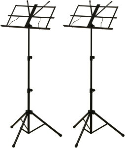 ARIA AMS-40B/2本セット スチール 譜面台 バネ式譜面押さえ付 ケース付【送料無料】