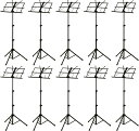 ARIA AMS-40B/10本セット スチール 譜面台 バネ式譜面押さえ付 ケース付【送料無料】