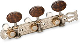シャーラー Schaller GTC Lyra NI66(40) [Nickel/Snakewood oval(ボタン)/White deluxe(ポスト)] クラシックギター用ペグ(糸巻き)セット【送料無料】【ポイント5倍】