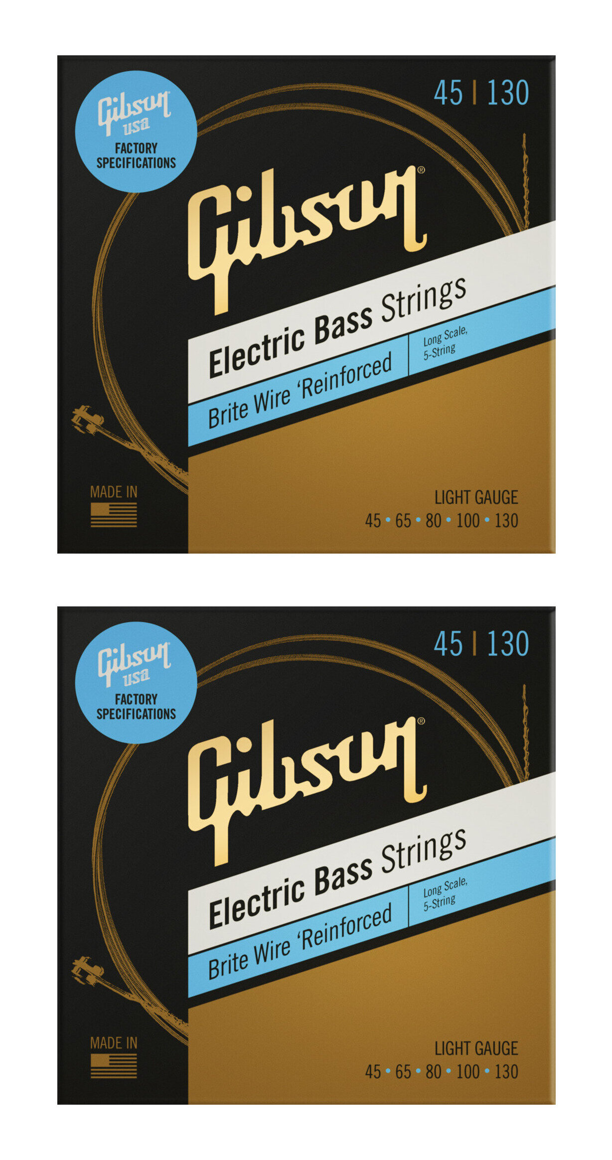 Gibson SBG5-LSL ×2 [45-130]Brite Wire Long Scale 5-Strings Light 5弦ベース弦