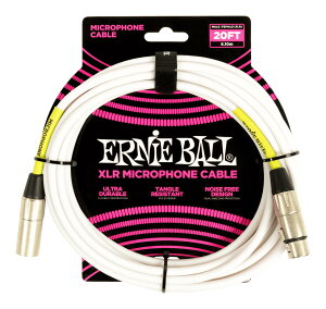 ERNIE BALL 6389 マイクケーブル ホワイト 6.1m XLRオス-XLRメス【送料無料】