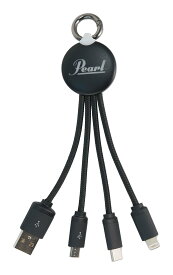 Pearl POG-JK/P1 キーホルダー型充電ケーブル Lightning/Micro USB/USB Type-C 対応【メール便発送・全国送料無料・代金引換不可】