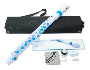 NUVO N220JFBL jFlute 2.0 �z���C�g/�u���[ �X���[���T�C�Y �v���X�`�b�N�� �t���[�g C���y���������z
