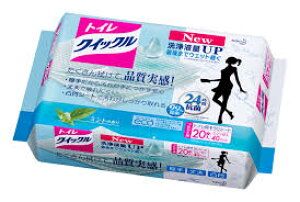 【花王】トイレクイックル ミントの香り つめかえ用 ジャンボパック 20枚入